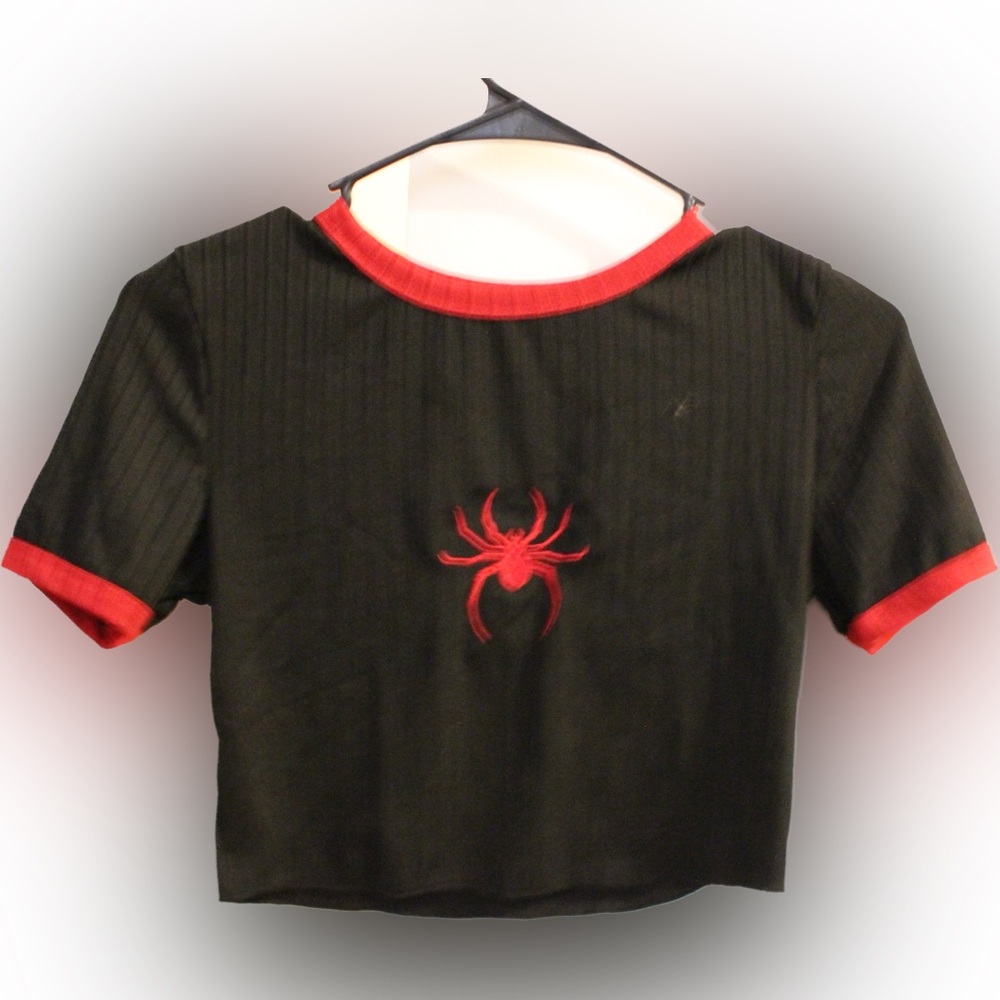 Black and Red Crop Top